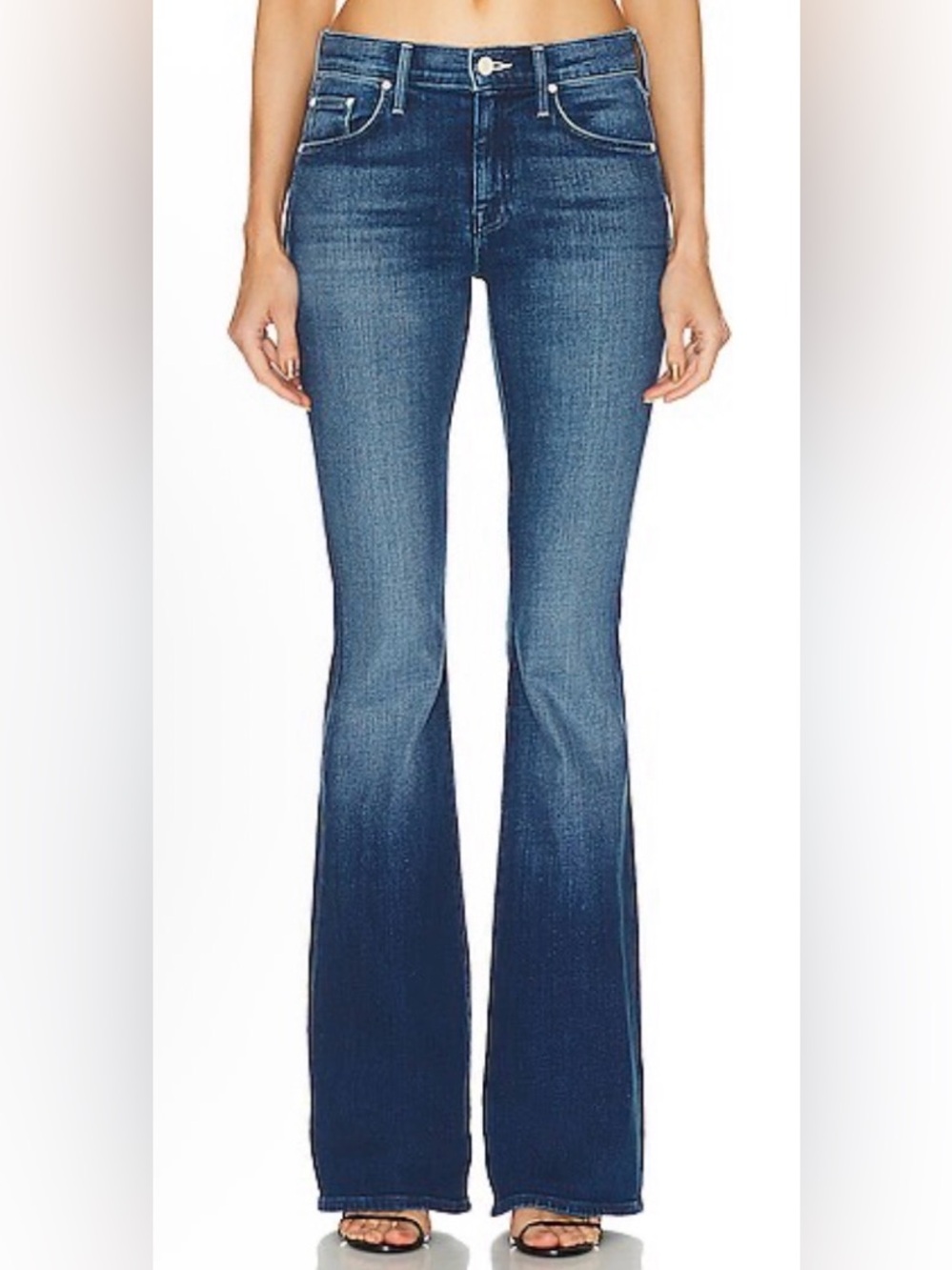 MOTHER The Down Low Weekender Heel in the color High Tide -Flare Jeans - Size 34